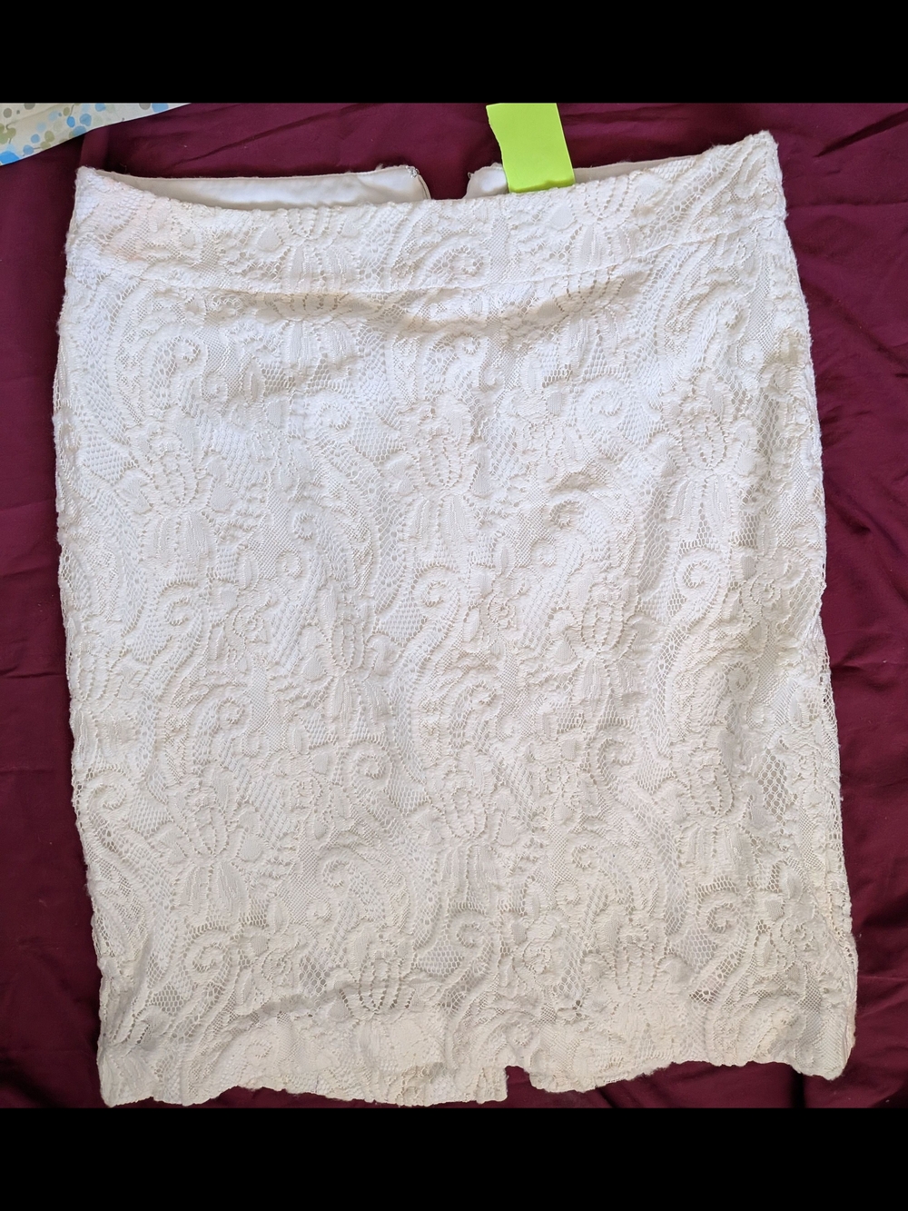 Midnight Velvet Ivory Lace Pencil Skirt